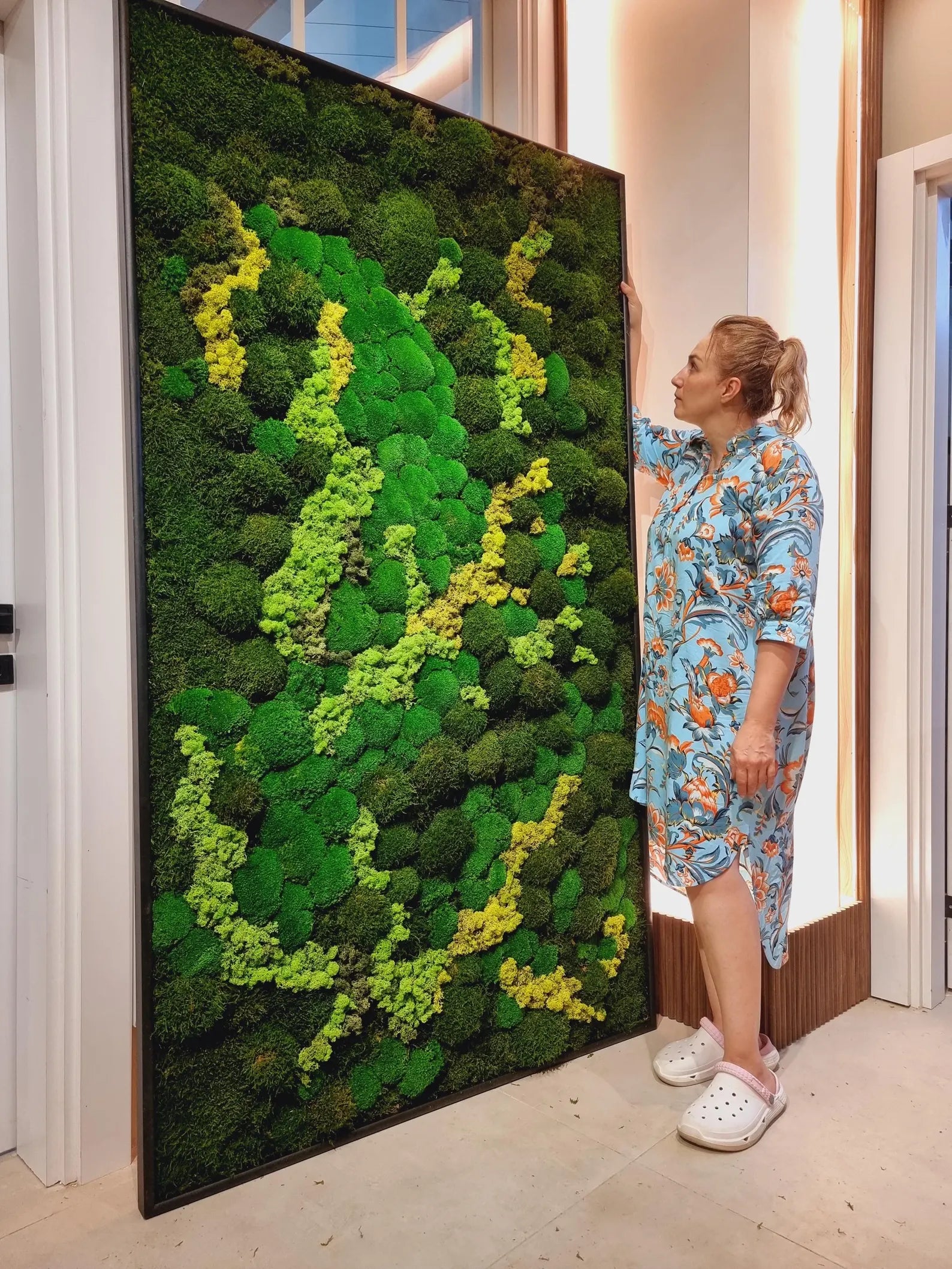 Preserved Moss Wall Art – Eco-Friendly Botanical Decor | Vertical Garden Frame for Home & Office