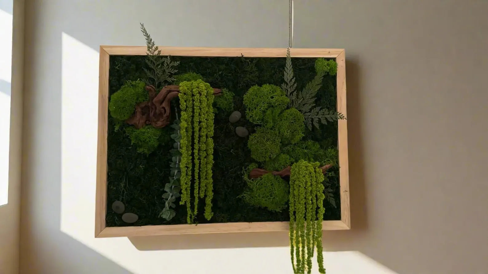 Living Moss Wall Art – Handcrafted 3D Botanical Canvas for Modern Home & Office Décor