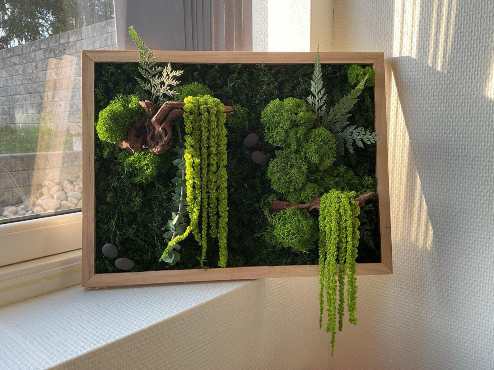 Living Moss Wall Art – Handcrafted 3D Botanical Canvas for Modern Home & Office Décor