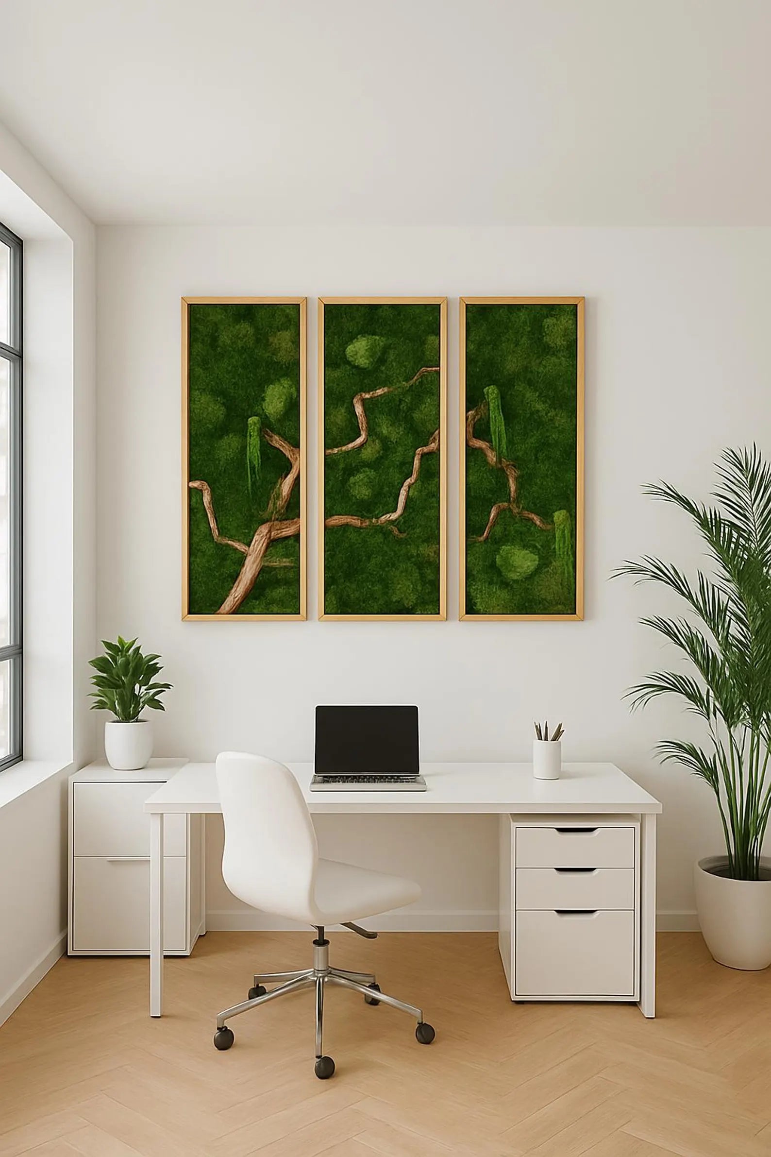 Bonsai Wall Art – Wooden Moss Wall Decor, Modern Home and Office Decoration, Vertical Garden, Mediterranean Style