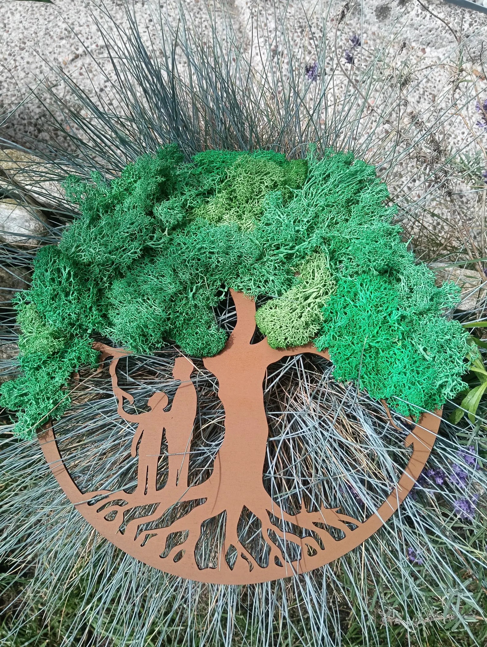 Tree of Life Wall Art with Moss – Handmade Wooden Home Accent
