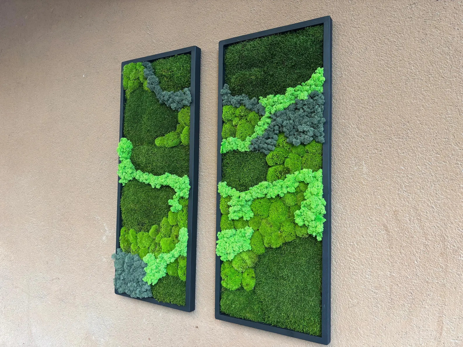 Preserved Moss Wall Art – Real Natural Moss in Vertical Wooden Frame for Eco-Friendly Home & Office Décor