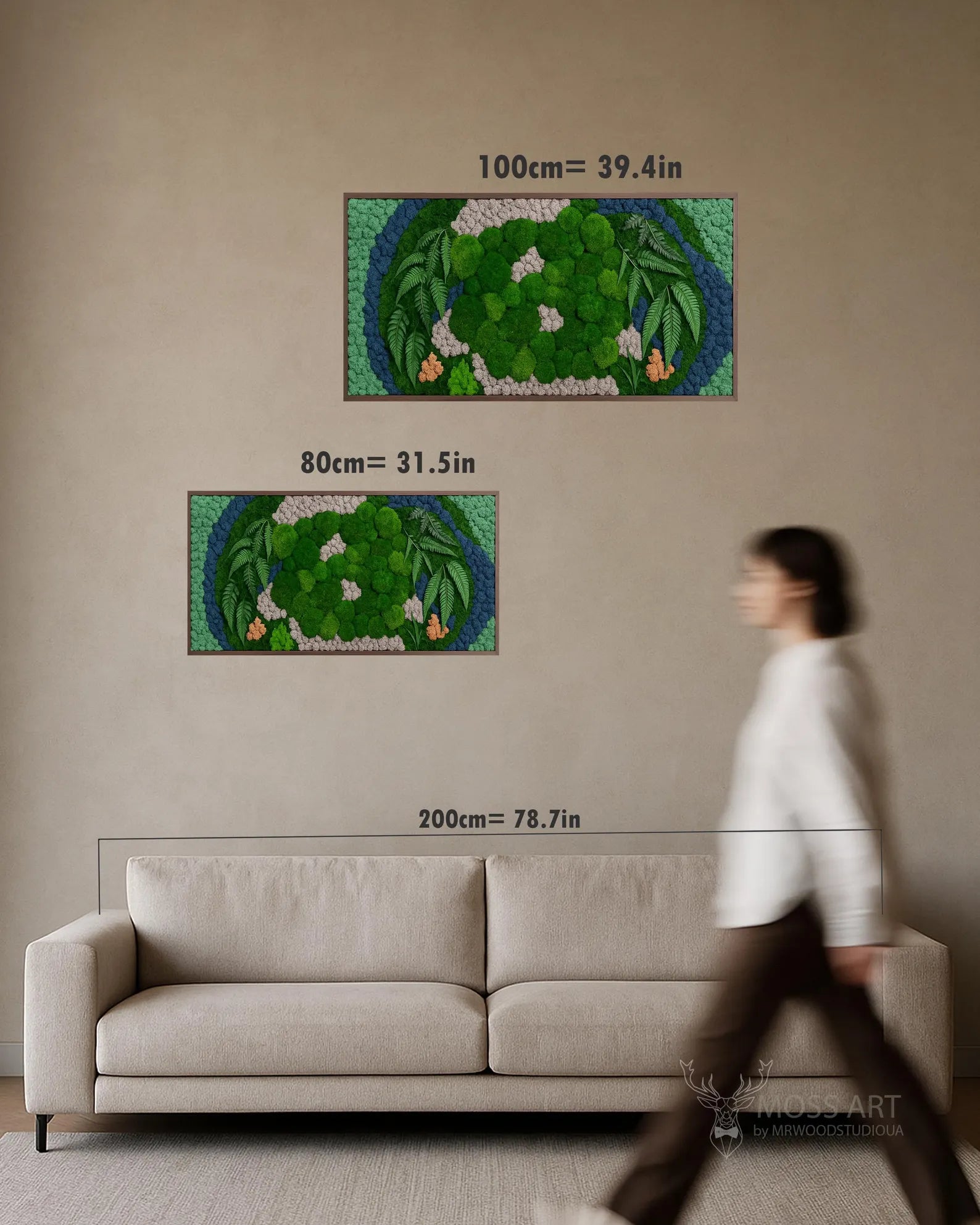Moss Family Name Wall Art – Luxury Preserved Greenery Sign for Home & Office Décor