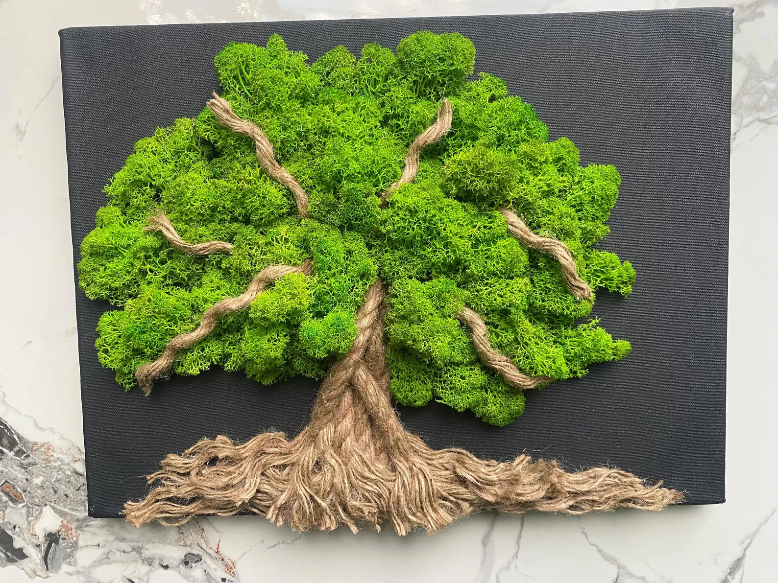 Moss Tree of Life Wall Art – Large Wooden Wall Decor – Nature-Inspired Green Tree Design