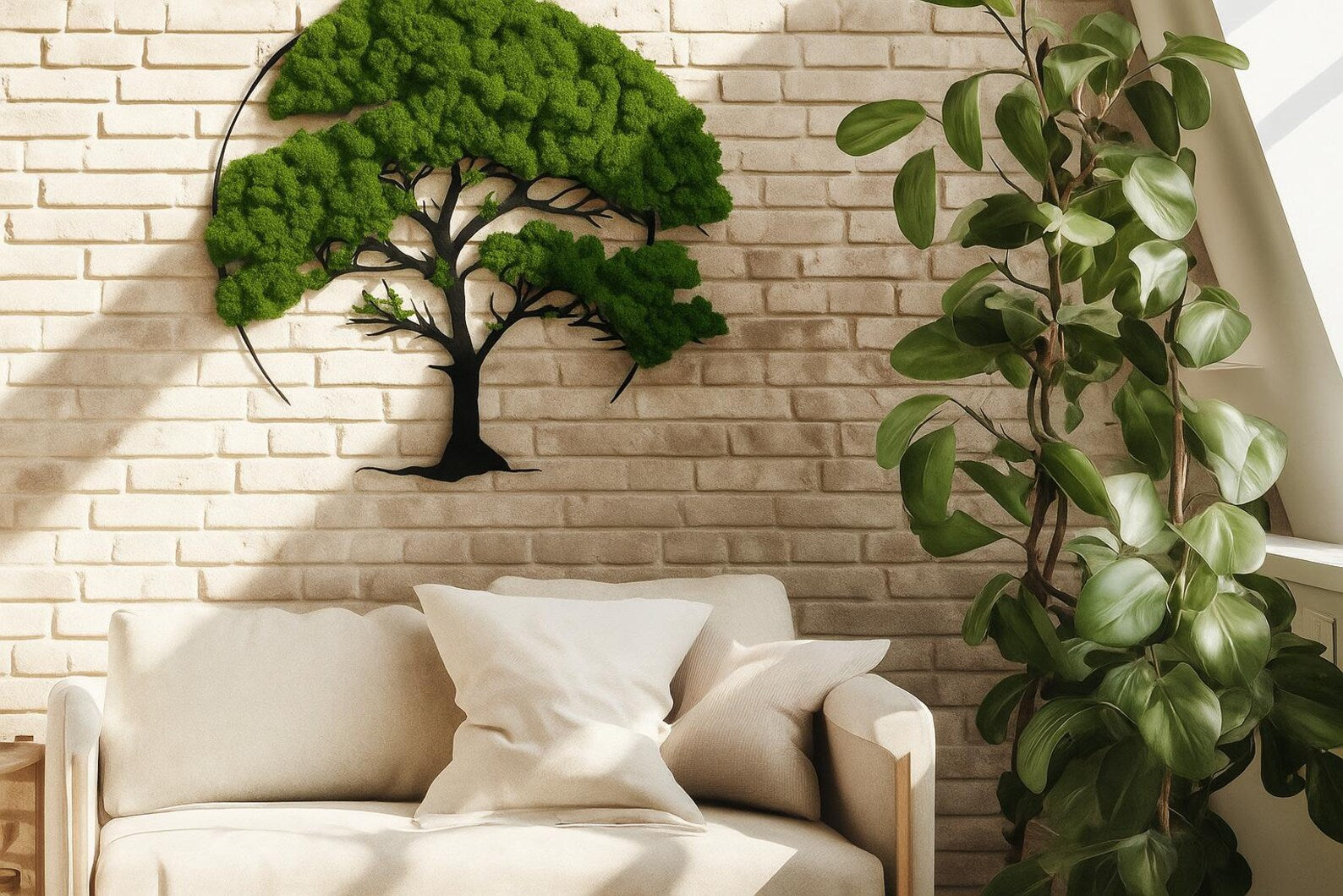 Rustic Moss Wall Art – Handmade Moss Panel for Unique Home Wall Decor