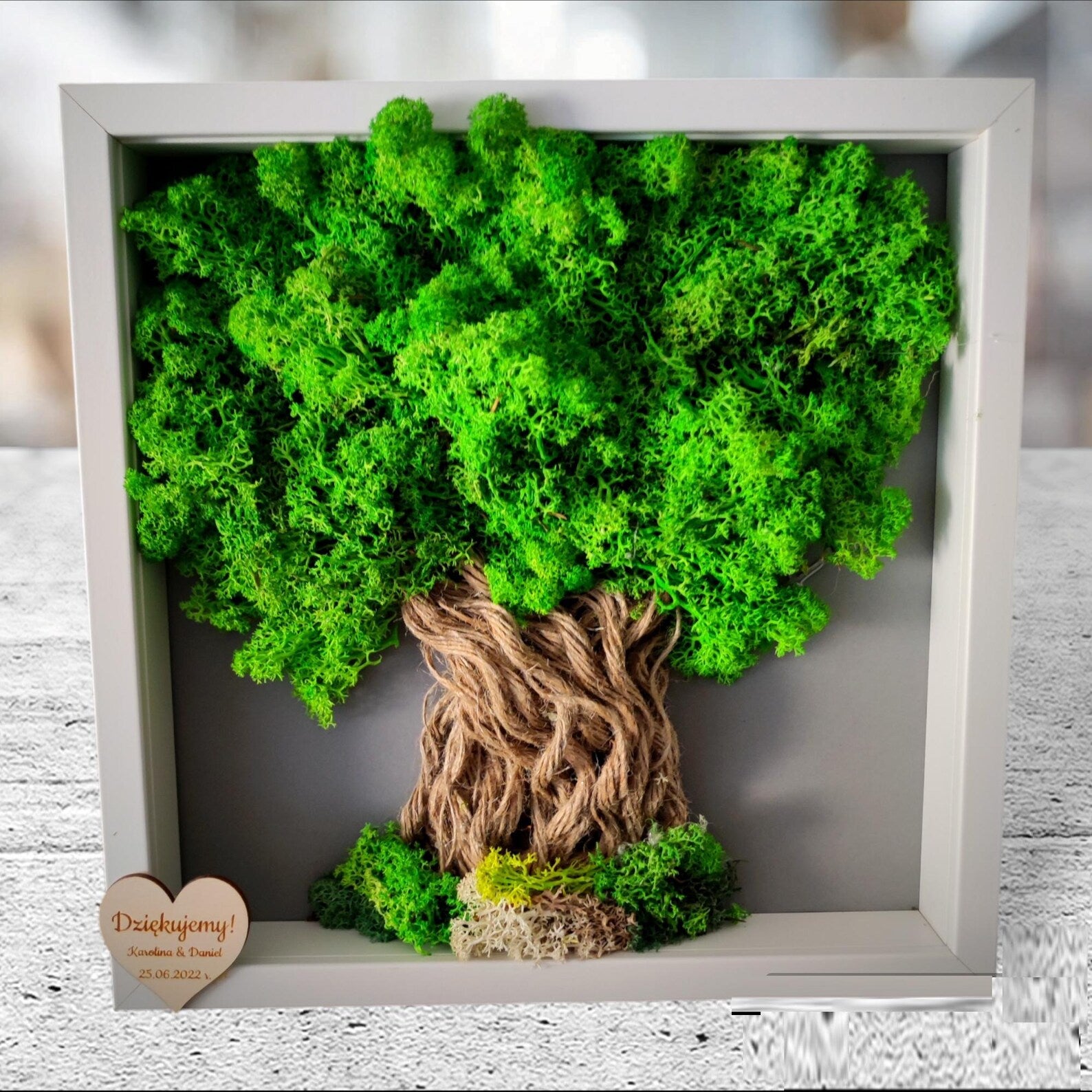 Moss Wall Art Tree – Reindeer Moss Tree of Life, Vertical Garden Wall Decor, Aesthetic Bedroom & Home Decoration, Unique Gift for Host