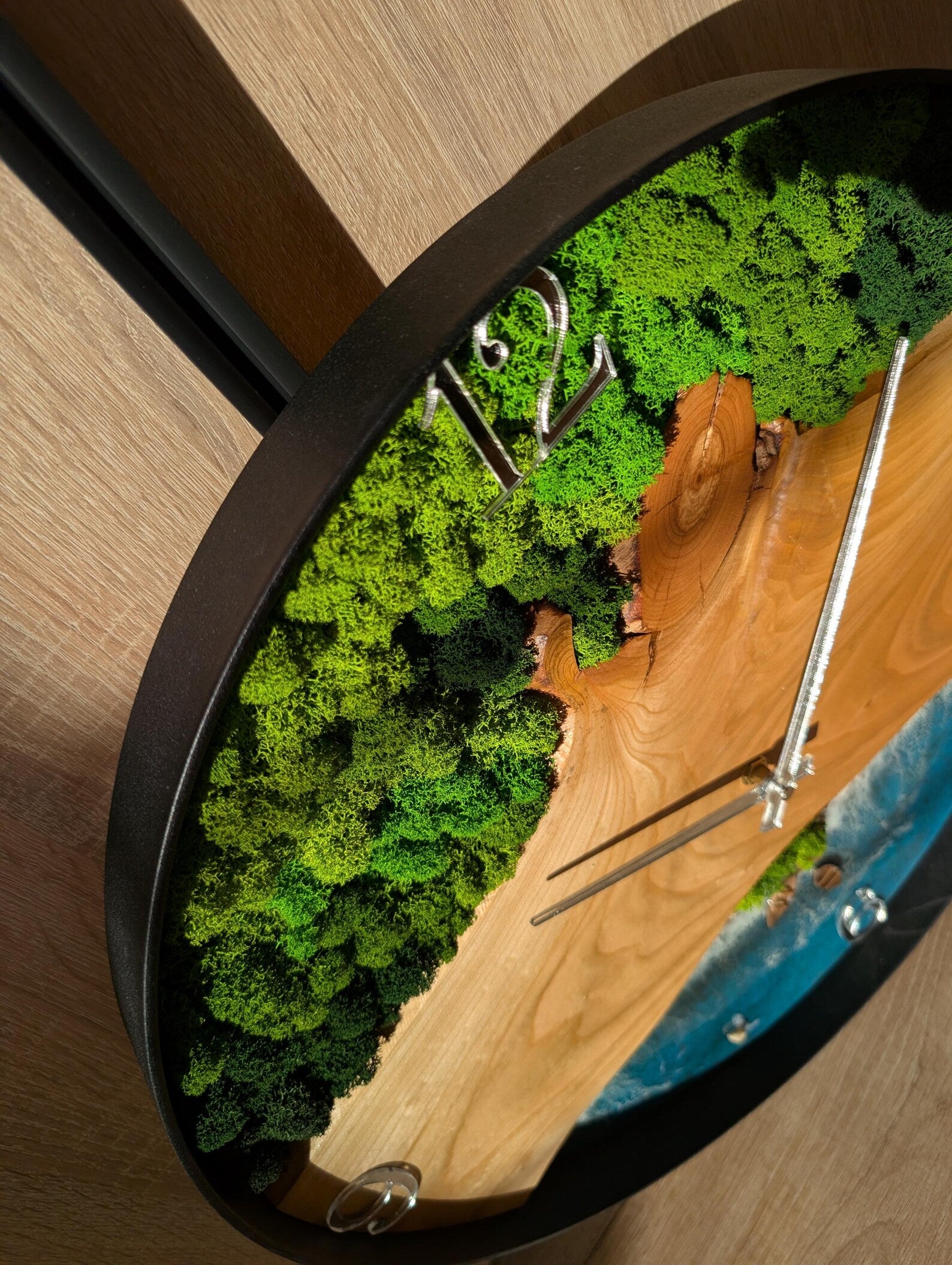 Ocean Resin Wall Clock – Large Handmade Coastal Clock for Modern Beach Home Décor