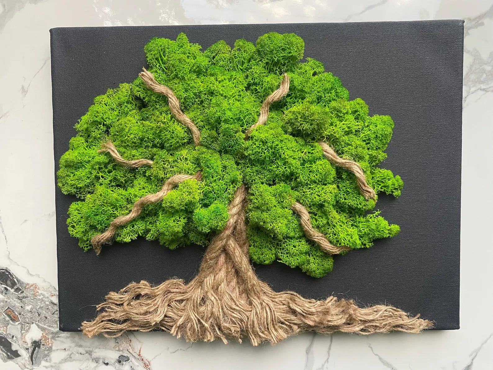 Moss Tree of Life Wall Art – Large Wooden Wall Decor – Nature-Inspired Green Tree Design
