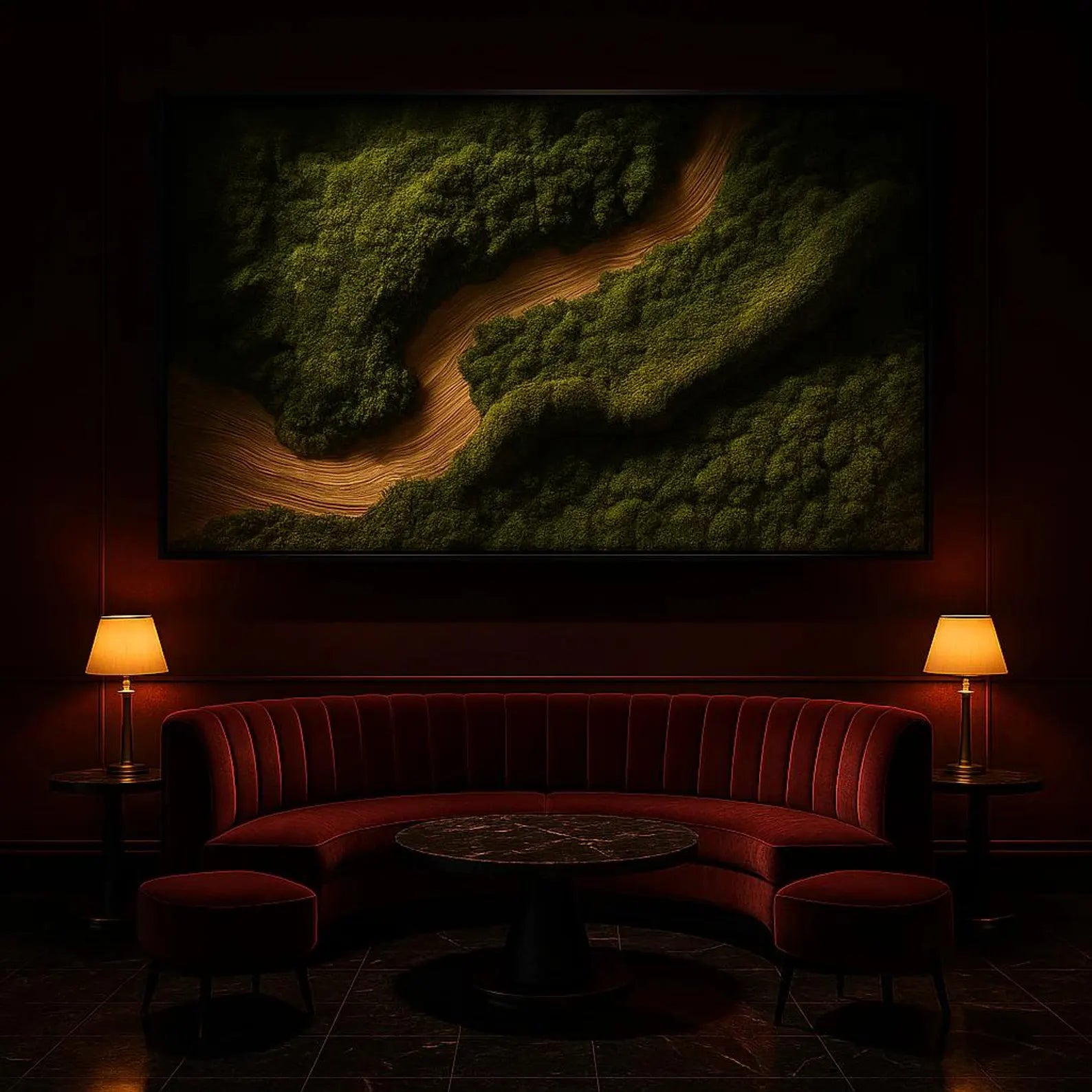 Handmade Moss Wall Art – Preserved Light Moss with Natural Wood Accent | Premium Rectangle Decor (24–144")