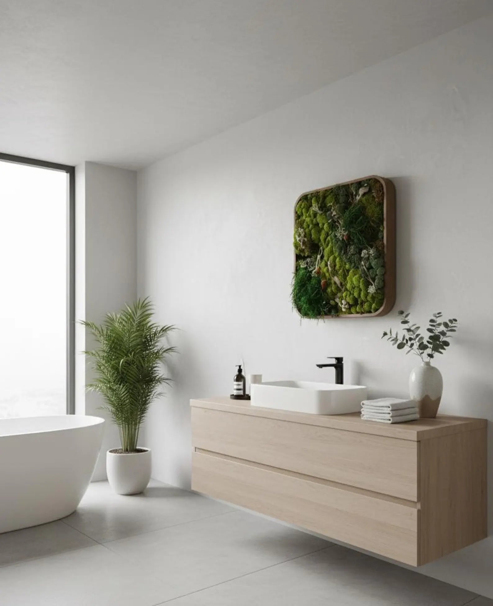 Preserved Moss Wall Art – Green Nature-Inspired Decor for Interior Spaces