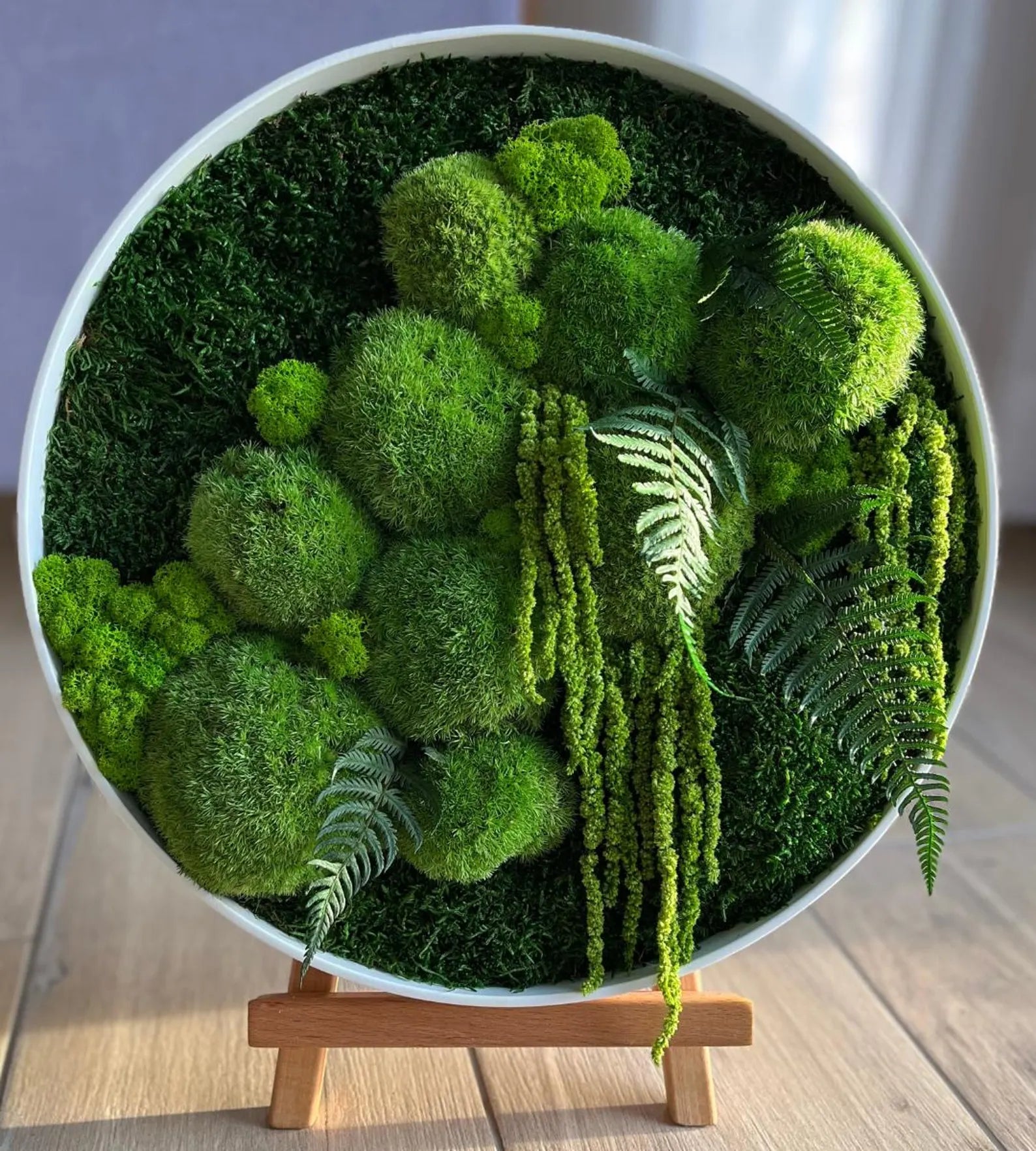 Preserved Moss Wall Art – Handmade Rustic Greenery Wall Decor, Eco-Friendly Moss Frame for Home & Office (30cm or 40cm)