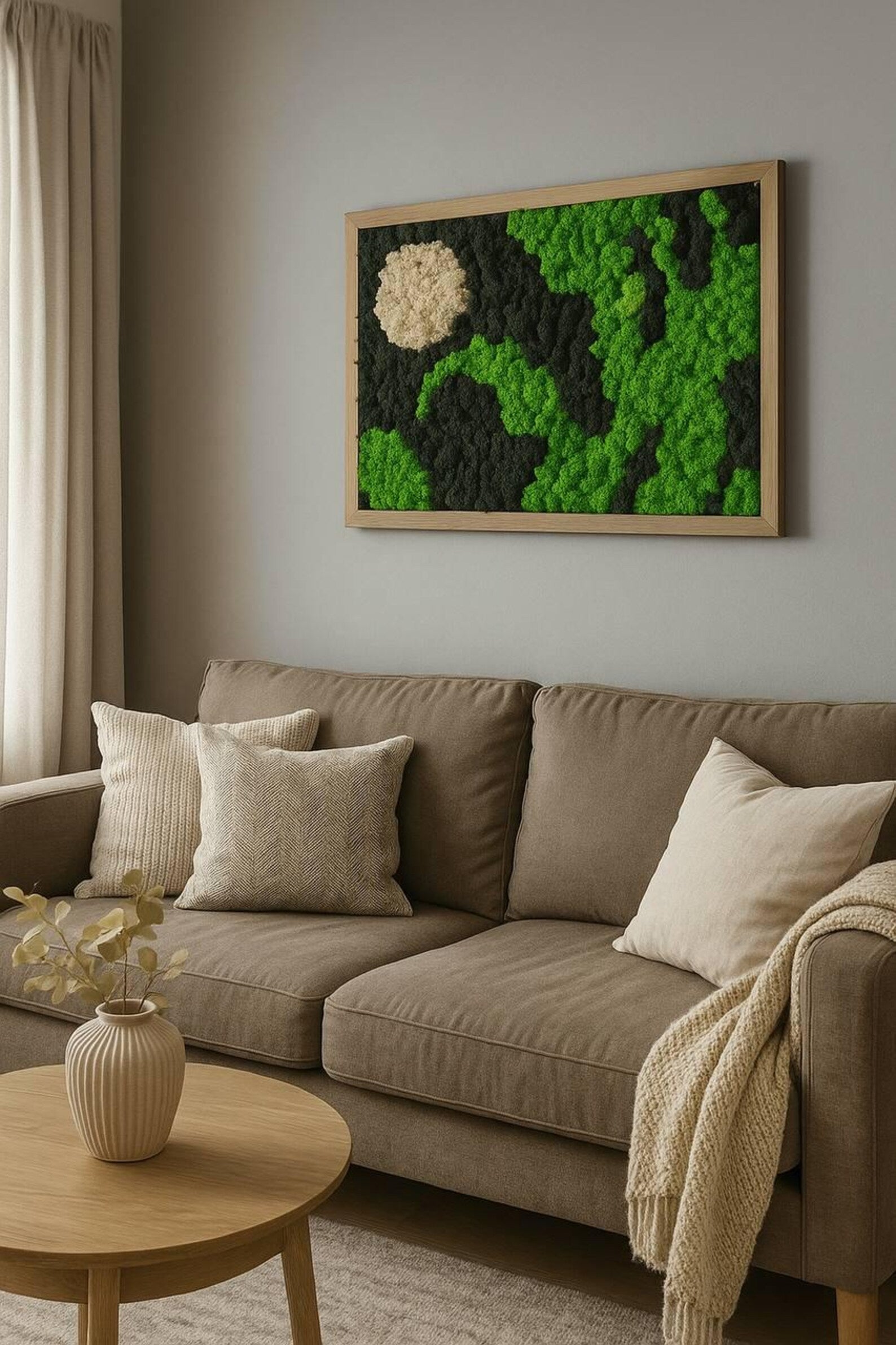 Moss Frame Wall Art – Natural Green Decor for Home and Workspace