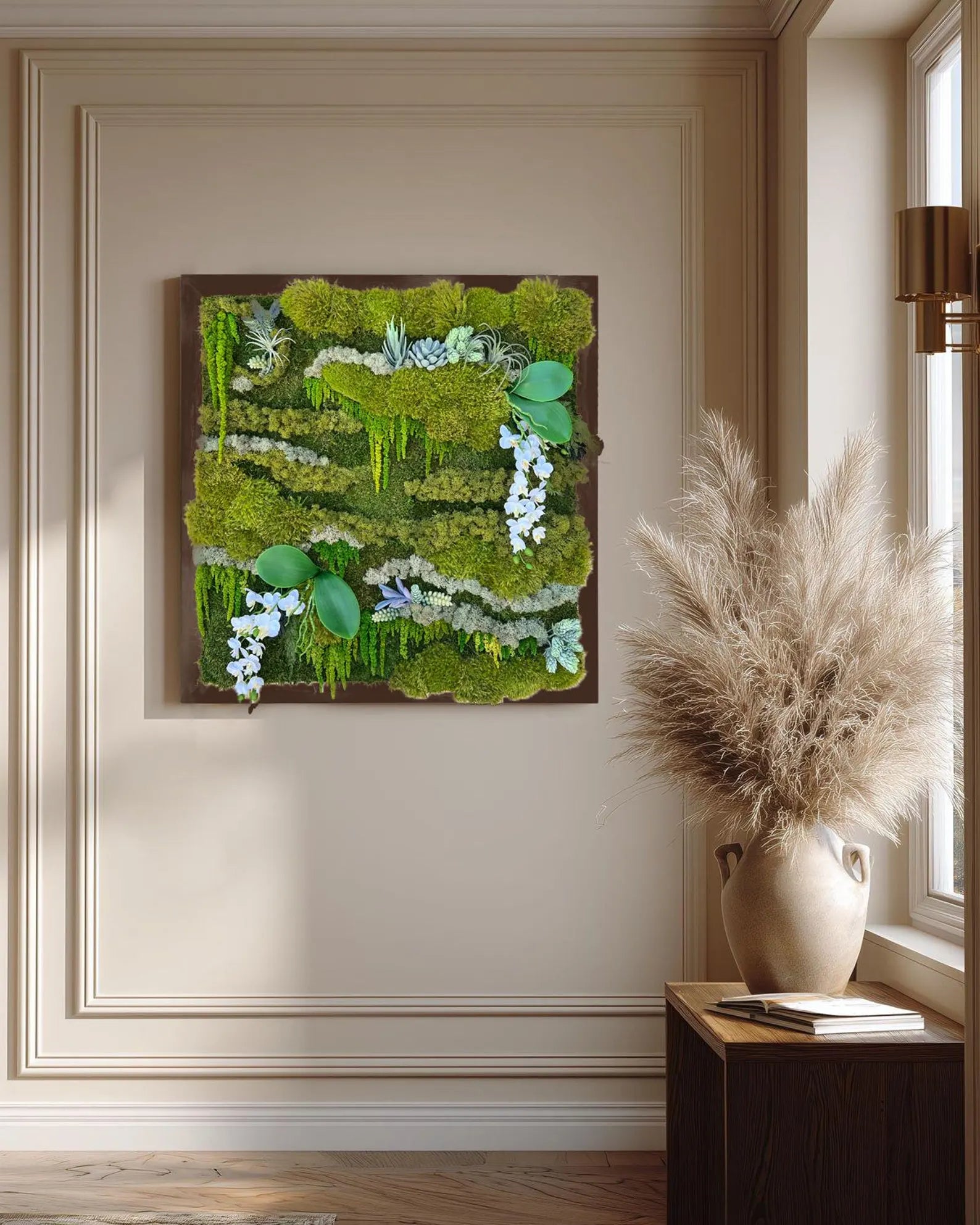 Moss Wall Art – Handmade Preserved Green Moss Frame | Unique Home & Office Decor
