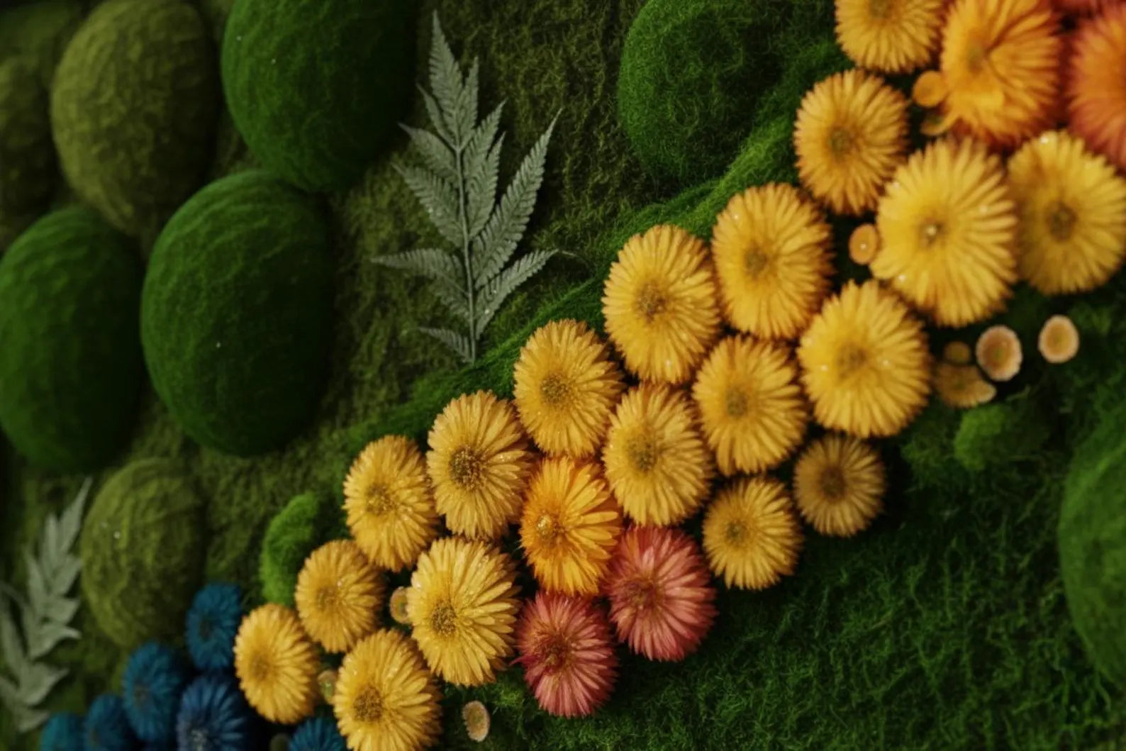 Preserved Moss Wall Art with LED Lights – Handmade Green Moss Frame for Home Decor