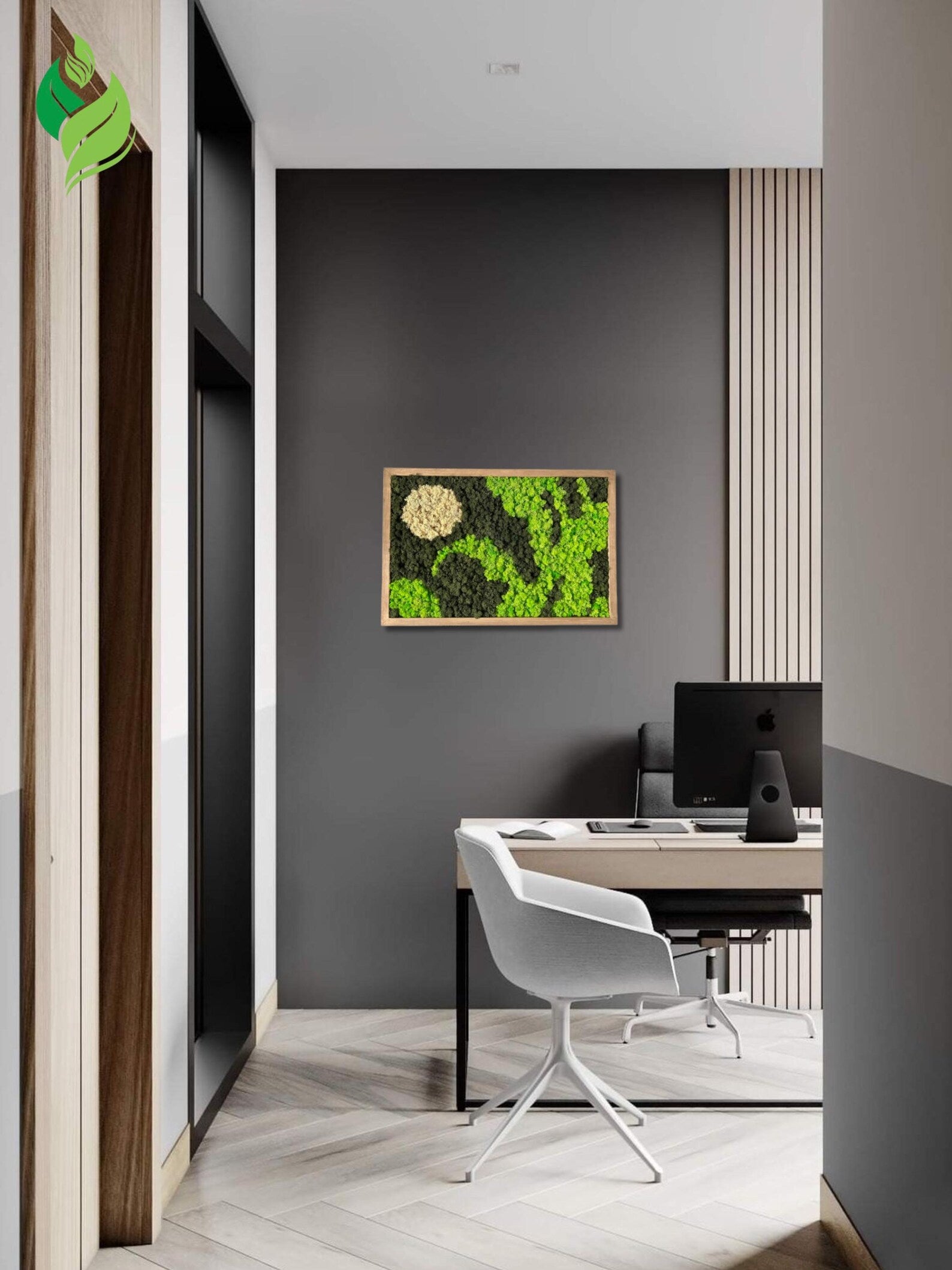 Moss Frame Wall Art – Natural Green Decor for Home and Workspace