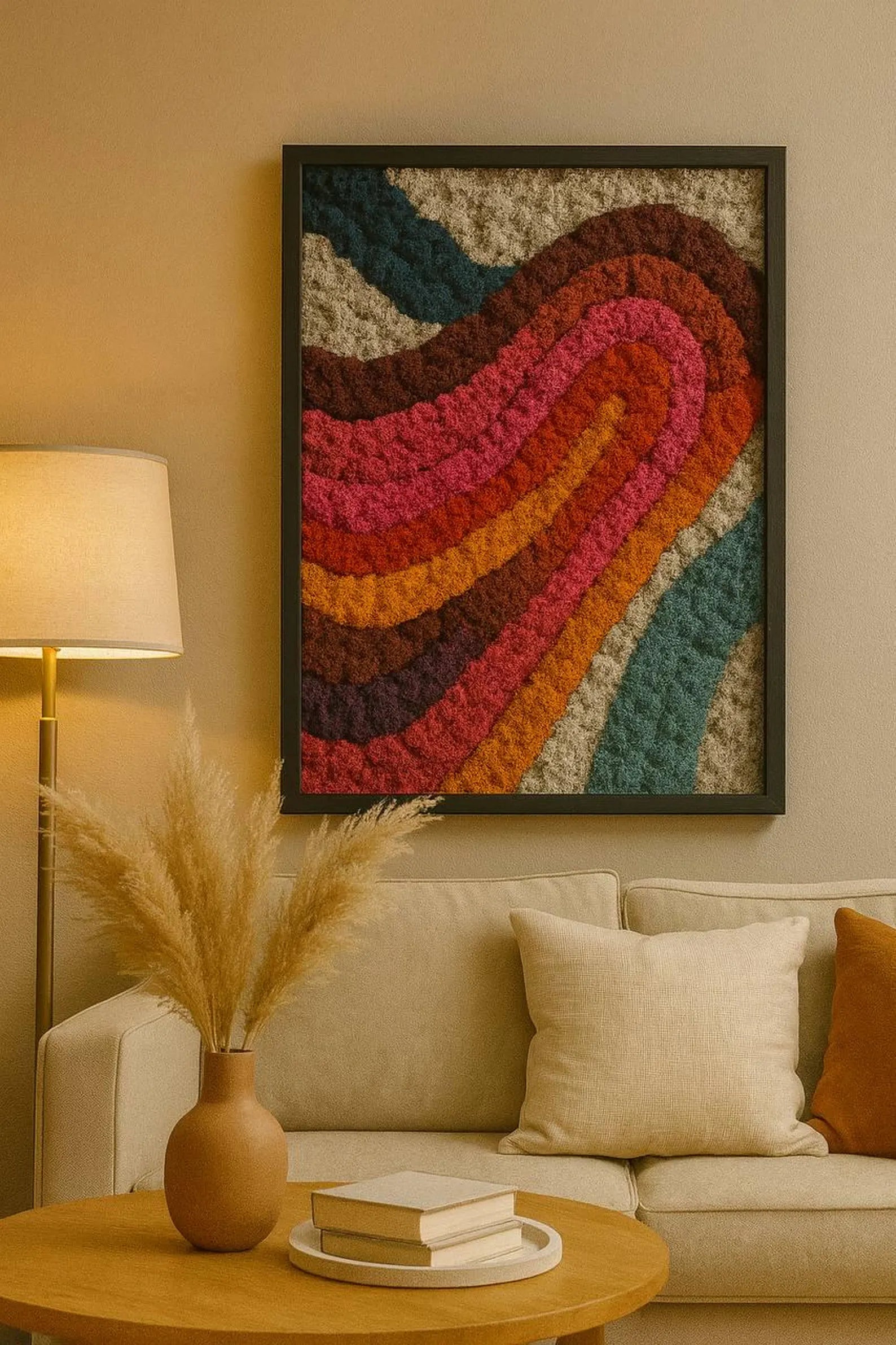 Preserved Reindeer Moss Wall Art – Bright Abstract Nature Design