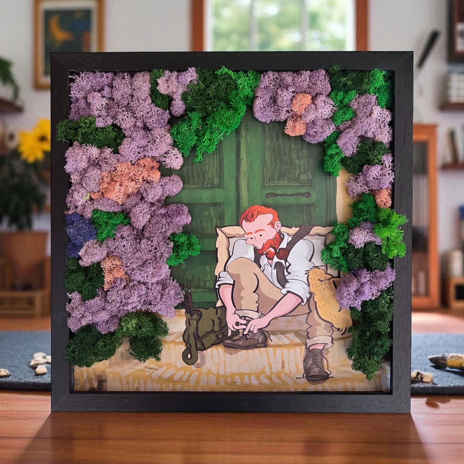 3D Preserved Moss Wall Art – Biophilic Green Wall Decor for Home & Office