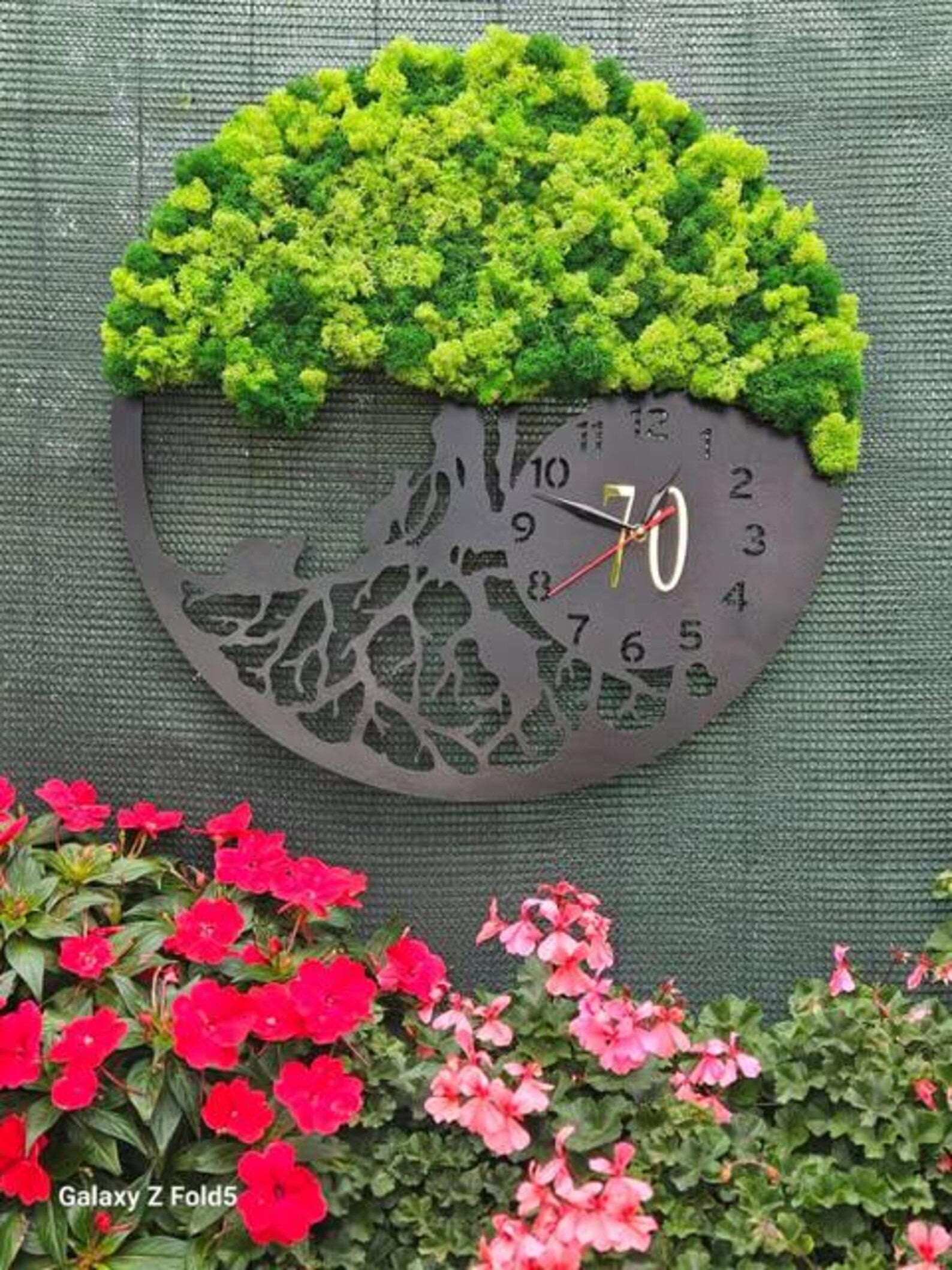 Wood and Moss Tree Wall Clock – Handcrafted Eco-Friendly Home Decoration