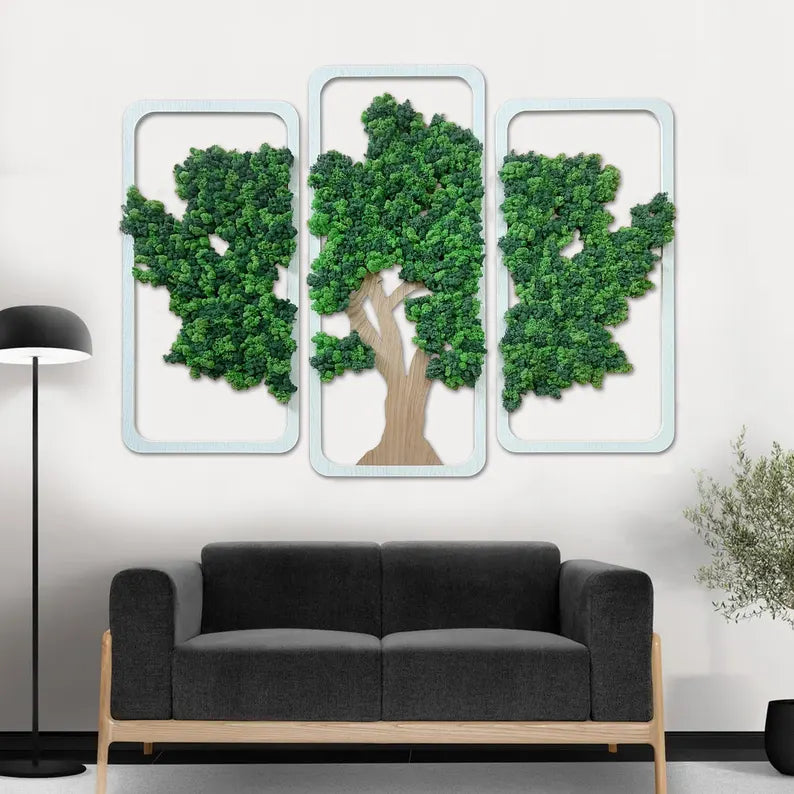 Moss Wall Art – Stabilized Moss Pictures with Wooden Frame | Home & Office Wall Decor