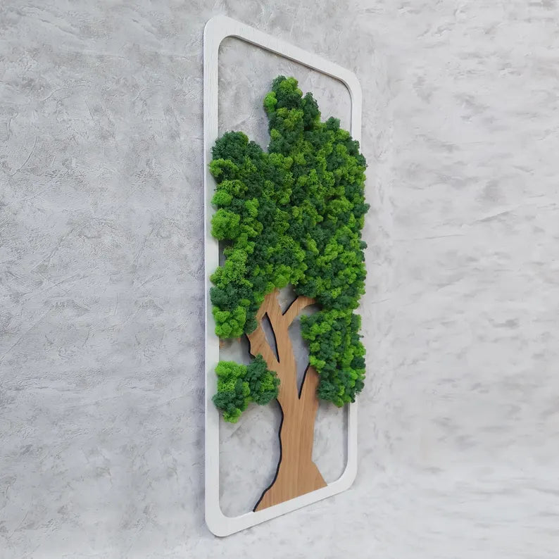 Moss Wall Art – Stabilized Moss Pictures with Wooden Frame | Home & Office Wall Decor