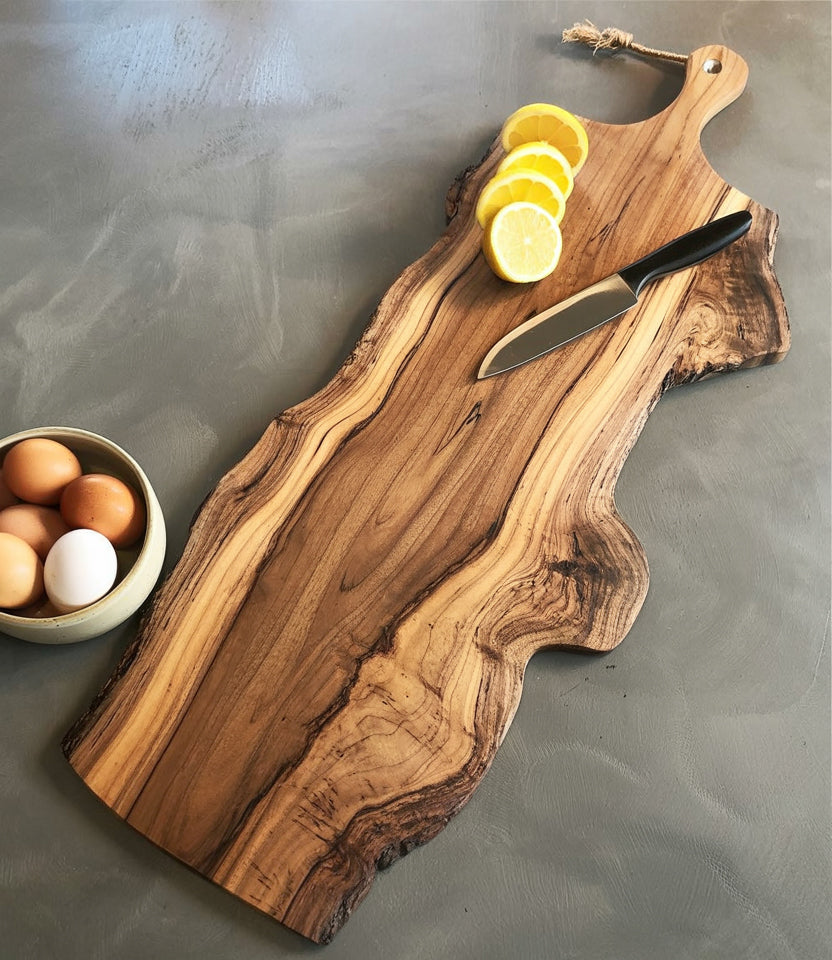 Handcrafted Live Edge Cutting Board – Solid Wood Charcuterie Board with Natural Grain