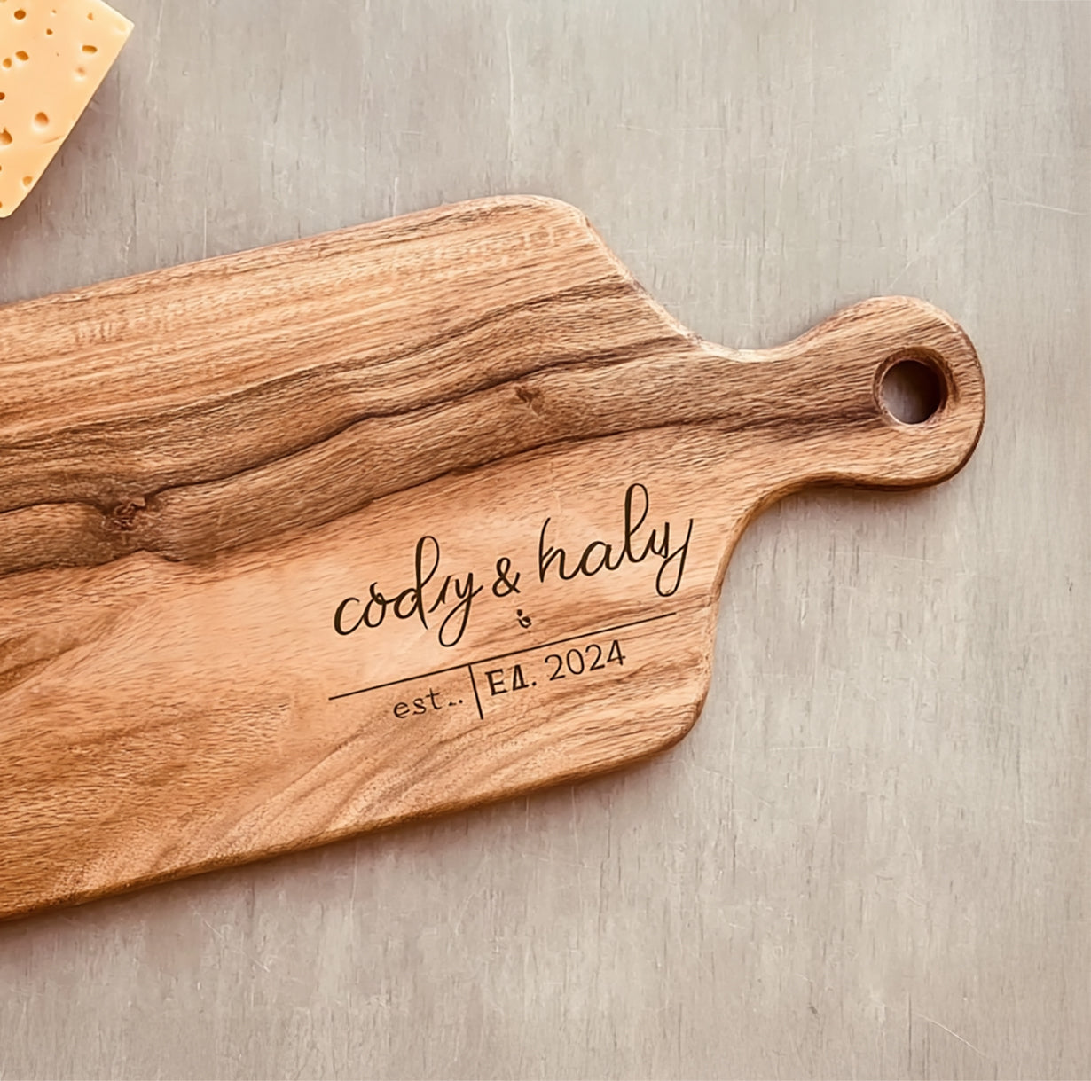 Personalized Wooden Cutting Board – Engraved Custom Name Cheese Board