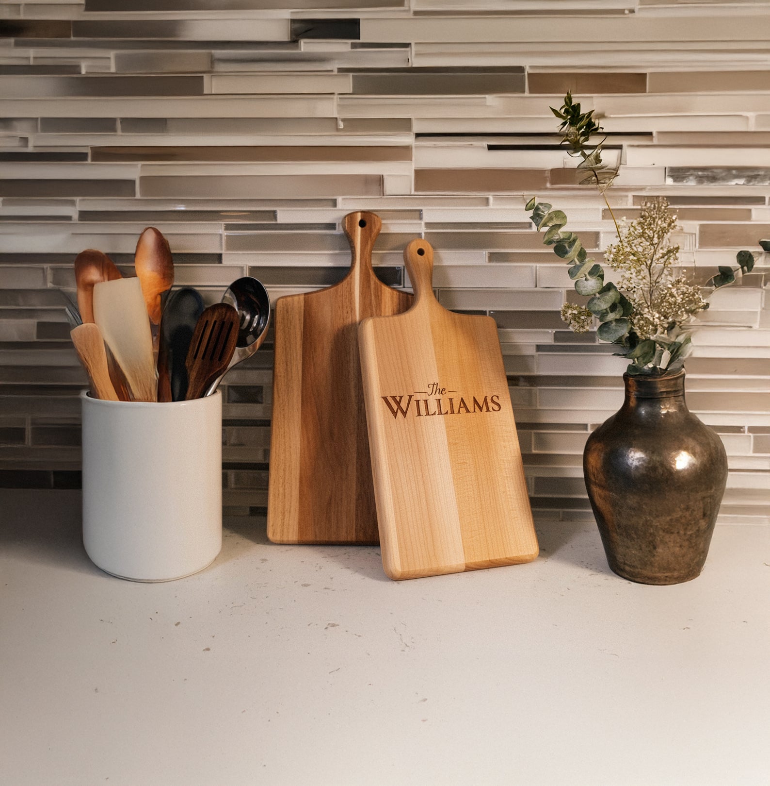 Custom Name Cutting Board – Personalized Wood Serving Board, Wedding & Housewarming Gift